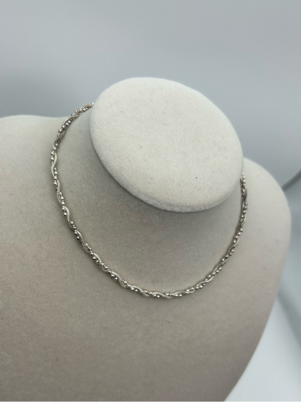 Sterling Silver Twisted Double Chain Anklet 10" Stamped 925 Italy SU - Picture 4 of 10